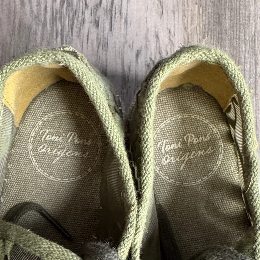 Toni Pons Far Espadrille Khaki Green Lace Shoe